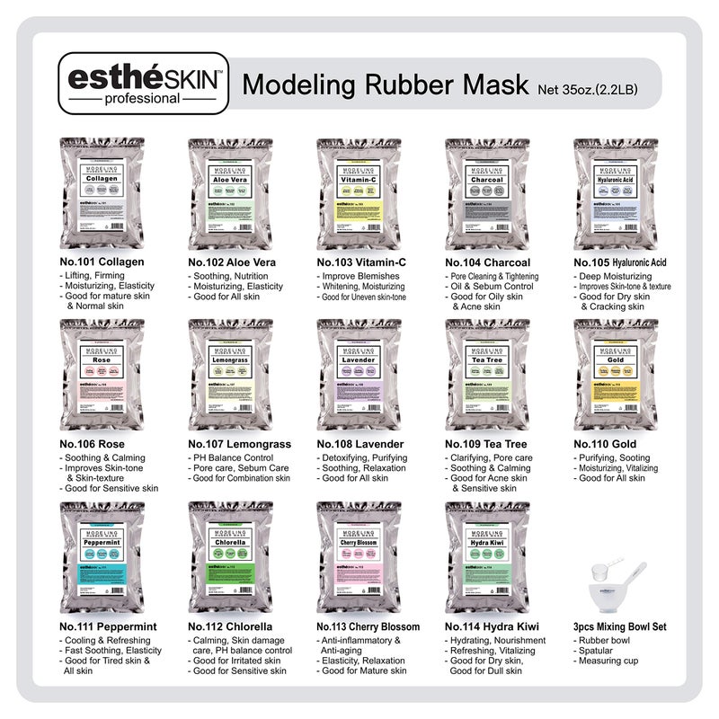 estheSKIN No.104 Charcoal Modeling Rubber Mask for professional use, 35 Oz.
